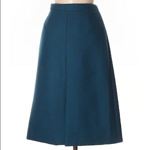 J. Crew Wool Front-Slit Midi Skirt